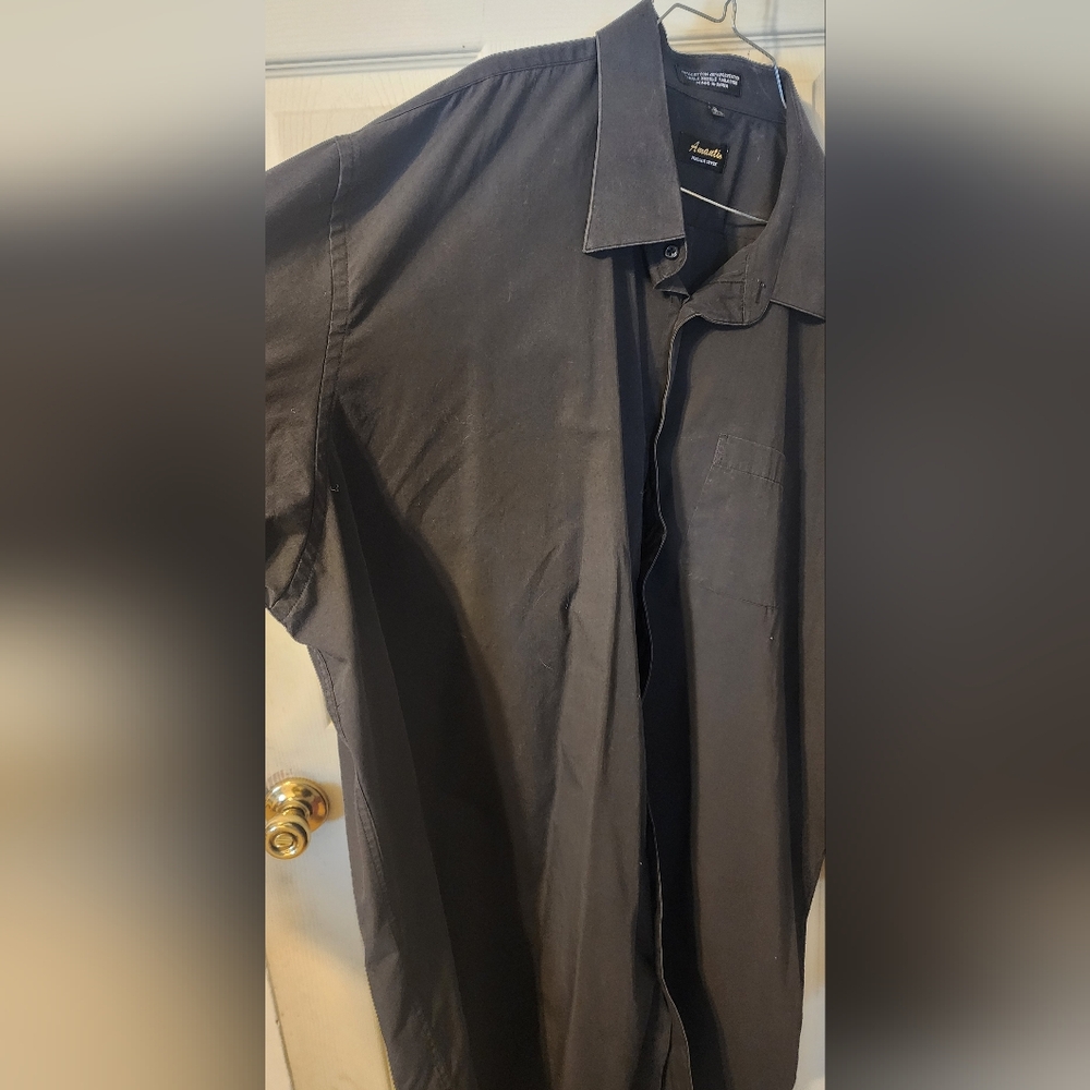 Amanti Big Mens Black Button-Up Shirt